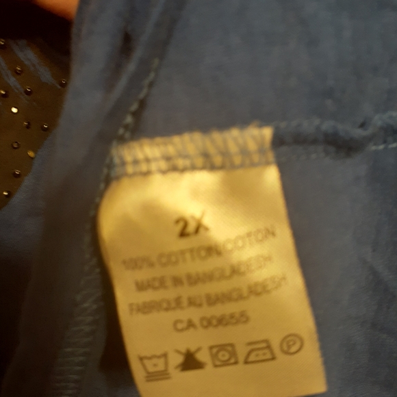 Blue Rhinestone Design Top - Picture 4 of 5